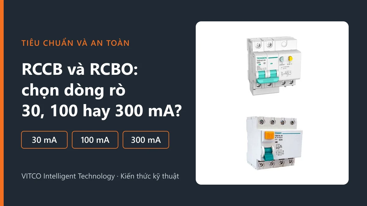 RCCB và RCBO: khác nhau thế nào, chọn dòng rò 30, 100 hay 300 mA